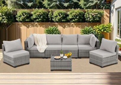 HYDRAGARDEN 7 Pieces Outdoor Sectional Sofa Set