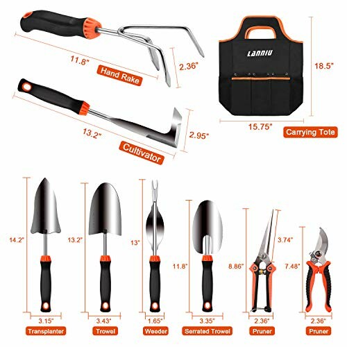 LANNIU 9 Piece Gardening Tool Set