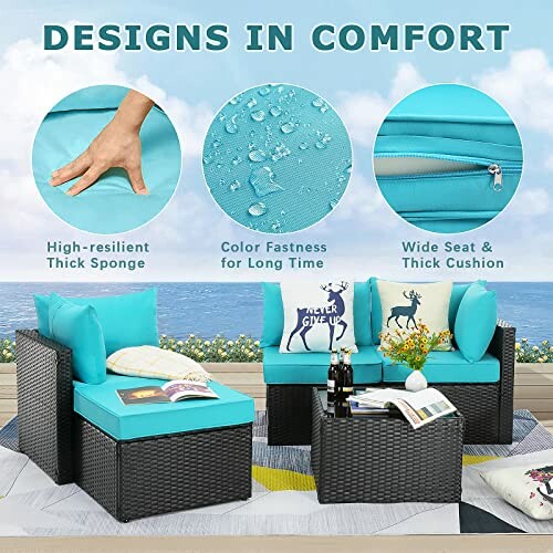 5 Pieces Patio Furniture Set